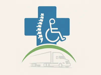 Spinal cord injury truck accident Houston medical illustration